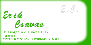 erik csavas business card