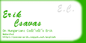 erik csavas business card